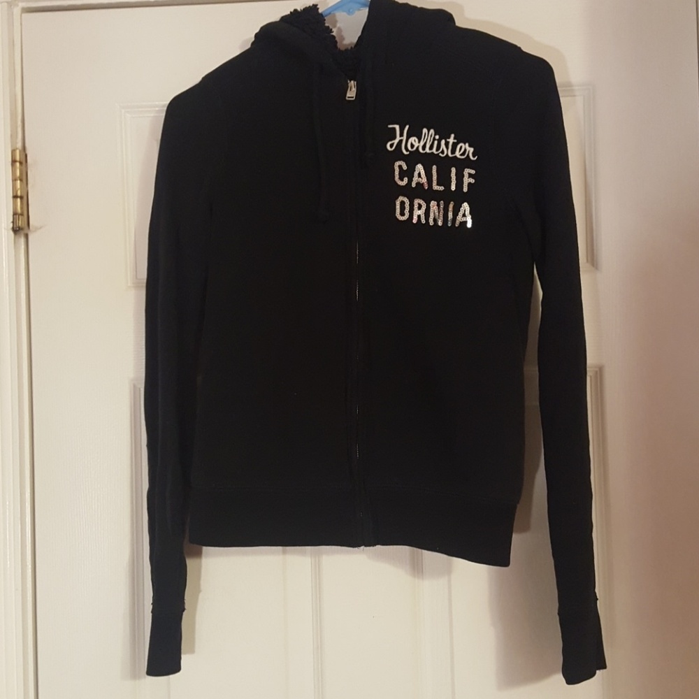 Hollister Zip Up Sherpa-Lined- Navy/Dark Blue